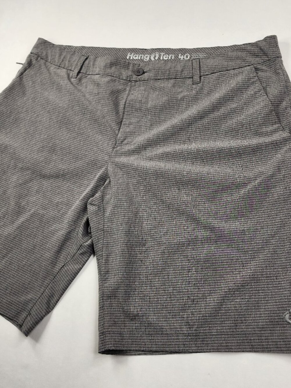 Hang Ten Men's 40 Gray Striped Hybrid Shorts Stretch Performance Quick Dry EX